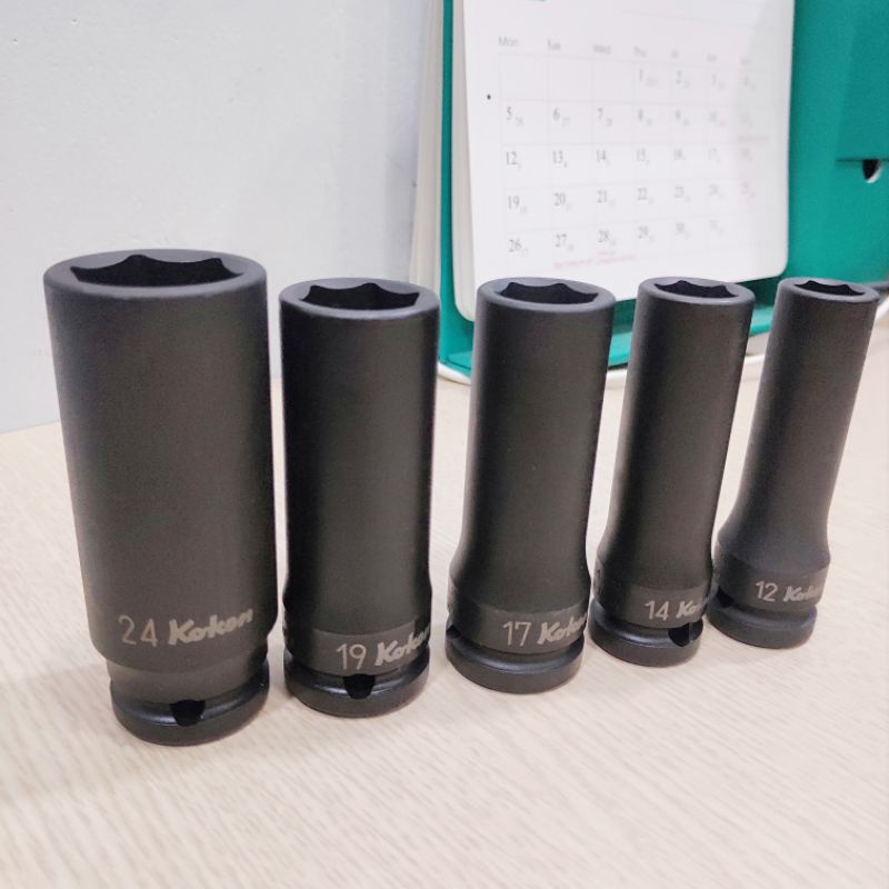 Đầu khẩu đen 1/2 Koken Nhật 14300M, Tuýp đen dùng cho máy vặn bulong - Made in Japan