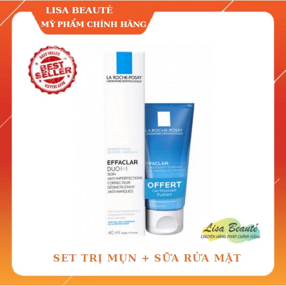 SET GIẢM MỤN + HẾT THÂM LRC Effaclar DOU+ [HÀNG PHÁP CHÍNH HÃNG]