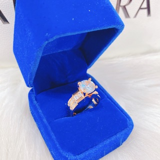 Nhẫn tay hột đá mạ vàng 18k