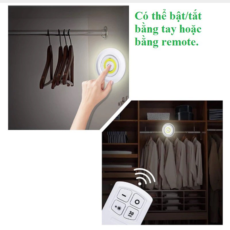 Bộ 5 đèn LED + 1 remote tiện dụng gắnTủ quần áo + Tủ bếp + Tủ rượu...