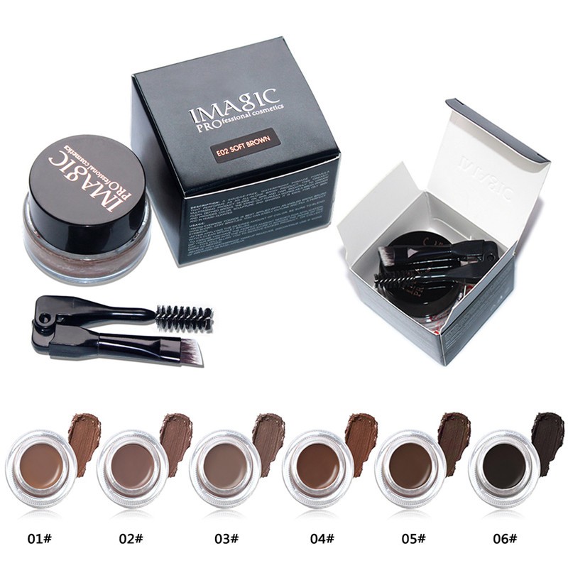 (hàng Mới Về) Gel Vẽ Lông Mày Chuyên Nghiệp Không Thấm Nước Kèm 6 Cọ | BigBuy360 - bigbuy360.vn
