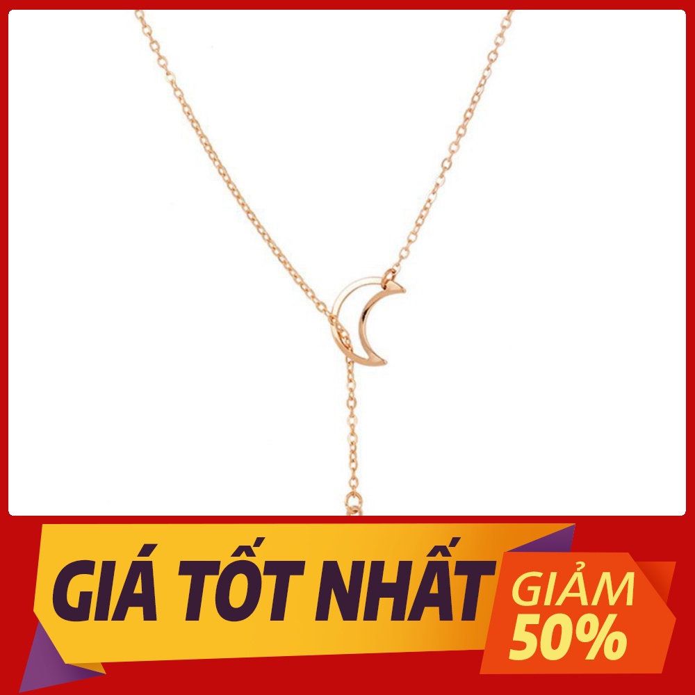 Dây chuyền mạ vàng hình mặt trăng và ngôi sao xinh xắn cho nữ hàng sẵn có