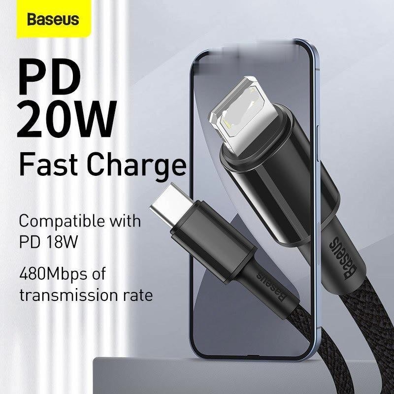 Cáp Sạc Nhanh Baseus 20W CATLGD Dây Bọc Dù Cho  11 I Phone 12 Pro XS Max XR X   Mini - TopLink