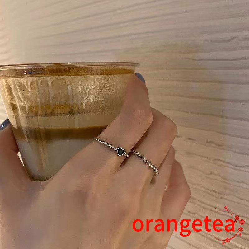 Nhẫn đeo ngón trỏ đính đá zircon màu đen thiết kế cá tính thời trang cho nữ