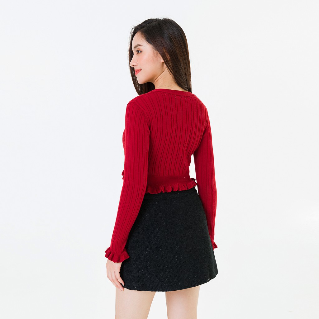 Áo len cardigan lửng bèo VIENTRAN V65C20T018