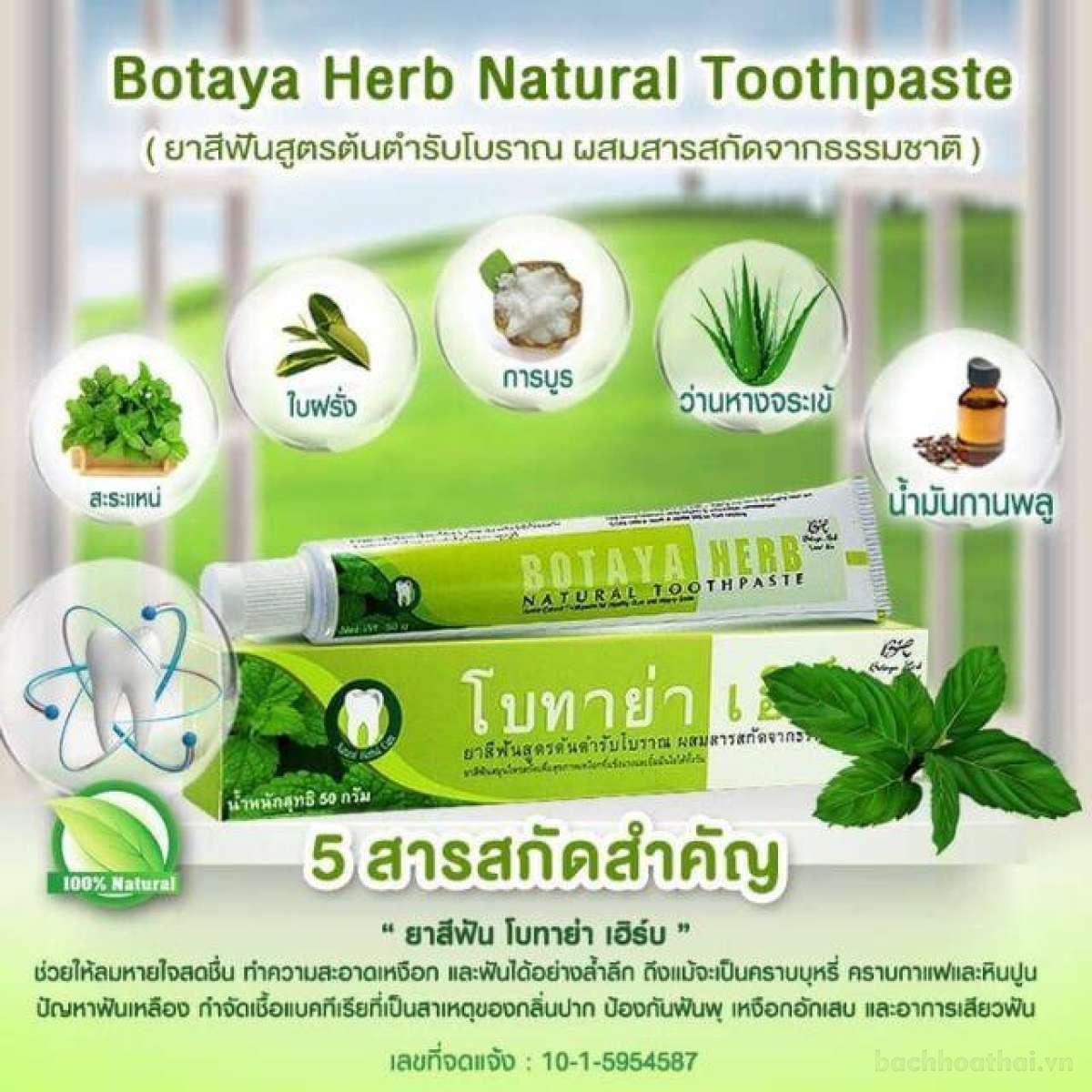 Kem đánh răņg thảo ḋược Botaya Herb Natural Toothpaste Thái Lan