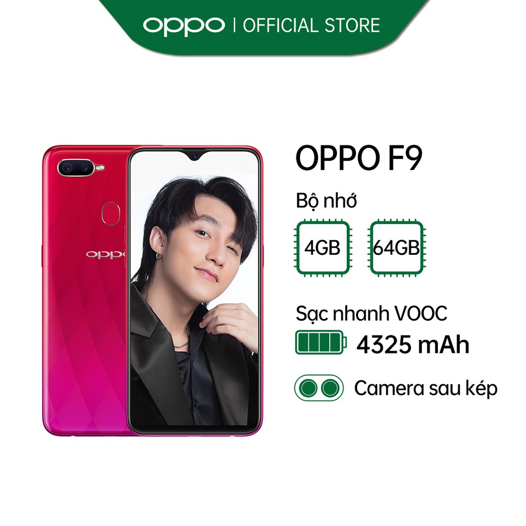 [Trả góp 0%] Điện thoại OPPO F9 4GB/64GB - Hãng phân phối chính thức