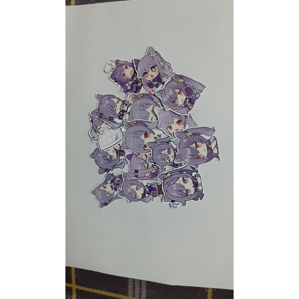 - Set 10/15  Sticker Keqing hình dán chibi trang trí vali, điện thoại, laptop, mũ bảo hiểm..siêu đẹp