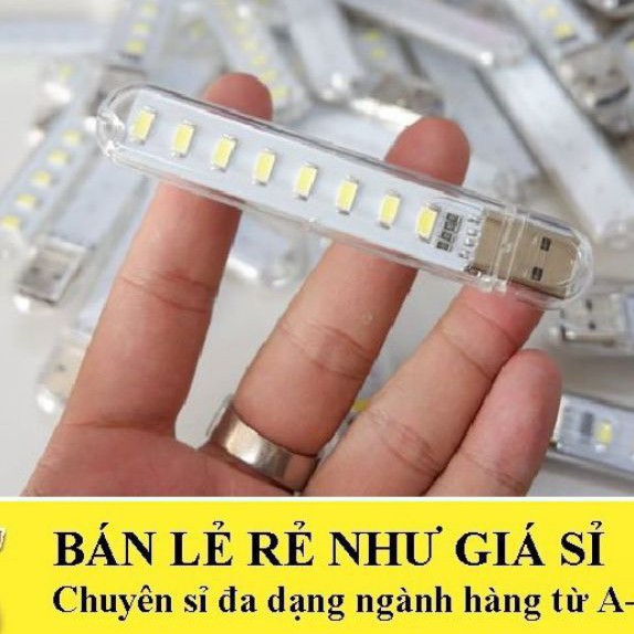 Đèn Led Cổng USB 8 Bóng Siêu Sáng- Trong Suốt