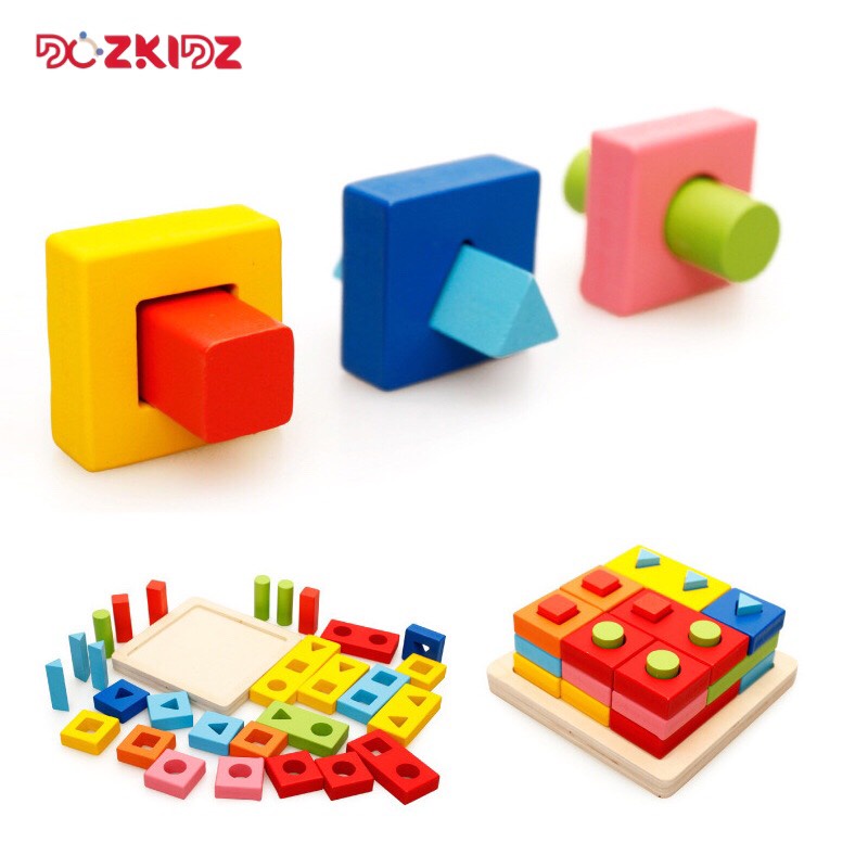 Đồ chơi gỗ thông minh- Xiên cọc zic zắc tư duy Logic - DOZKIDZ