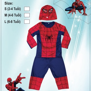 Bộ quần áo người nhện Spiderman trang phục hoá trang Halloween cho bé trai