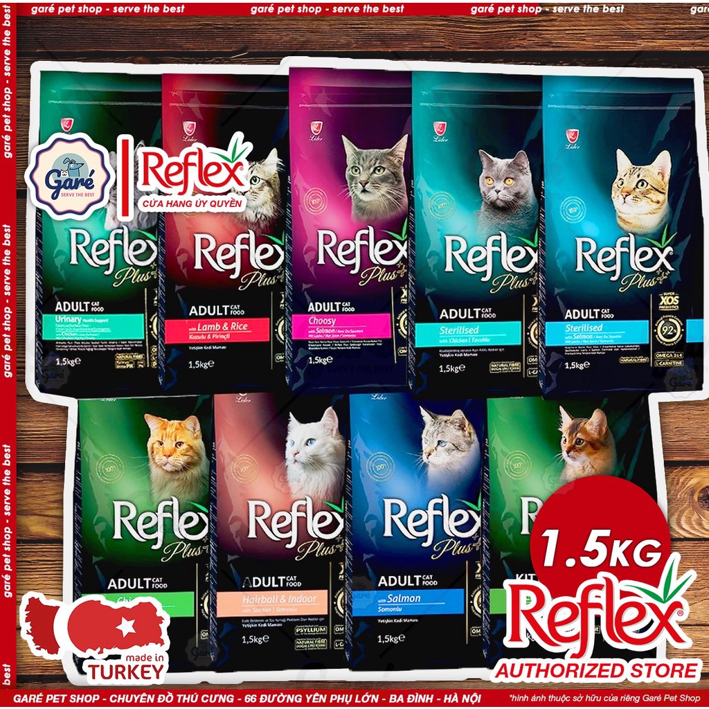 1.5kg - Hạt Reflex Plus cho Mèo con Kitten Mèo lớn Cat tiết niệu Urinary, ngừa búi lông Hairball thức ăn hạt cho Mèo kén