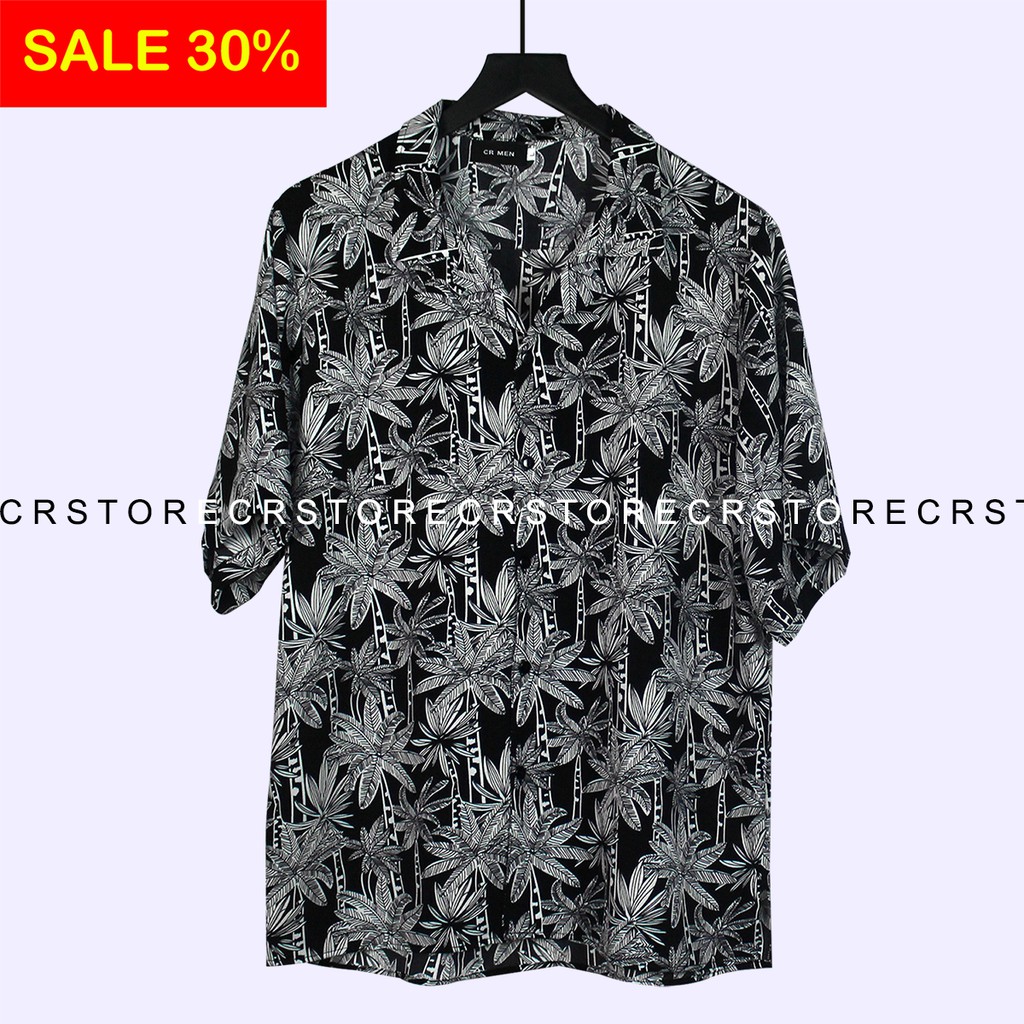 Áo sơ mi tay ngắn Cổ DANTON - VEST họa tiết cây dừa độc đáo. Sơ mi tay lỡ unisex nam nữ trơn vải lụa mềm SMNT627 | BigBuy360 - bigbuy360.vn