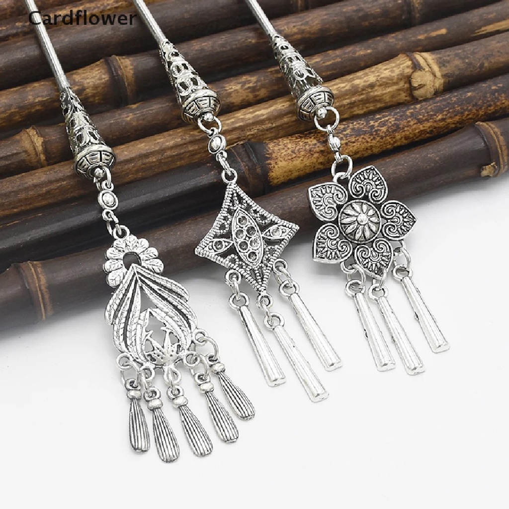 &lt; Cardflower &gt; Trâm Cài Tóc Dạng Chuỗi Hạt Tua Rua Phong Cách Hanfu Cổ Điển Cho Nữ