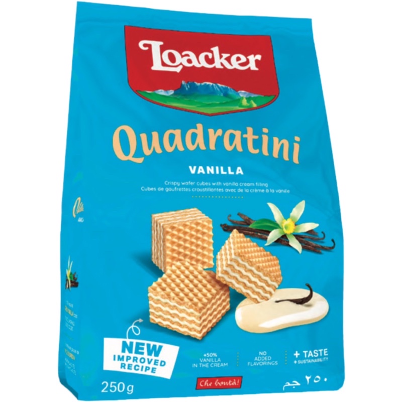 Bánh xốp Loacker Quadratini nhiều vị - Gói 250g