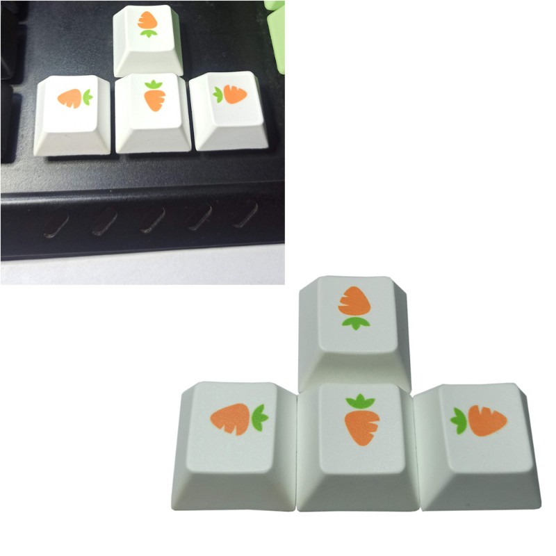 Set 4 Nắp Bọc Phím Bàn Phím Pbt Nhuộm Hình Cà Rốt / Mũi Tên / Mũi Tên Oem Cho Cherry Mx