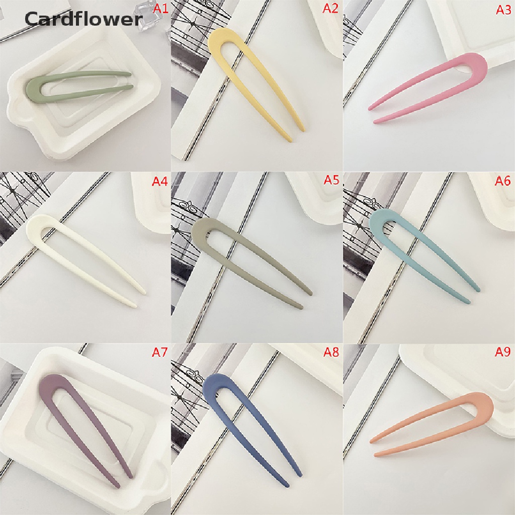 1 Kẹp Tóc Nhựa Hình Chữ U Màu Trơn Thời Trang Cho Nữ