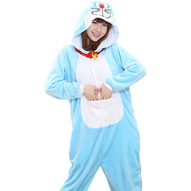 Bộ Đồ Ngủ Liền Thân Hóa Trang Nhân Vật Anime Doraemon Bằng Vải Flannel Dành Cho Người Lớn