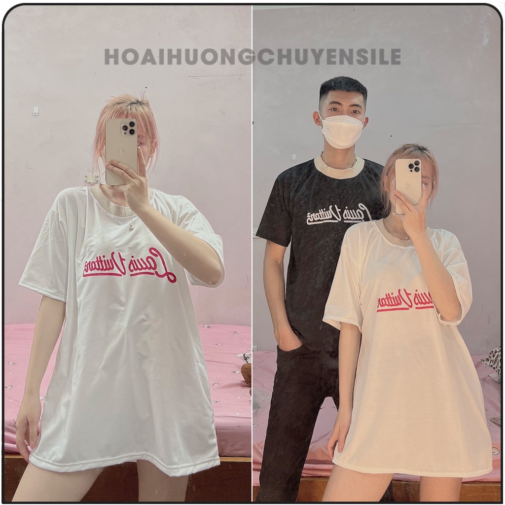 Áo Phông L.V Chữ Đỏ Cổ Dệt Hai Màu L.V1 Ảnh Thật Video