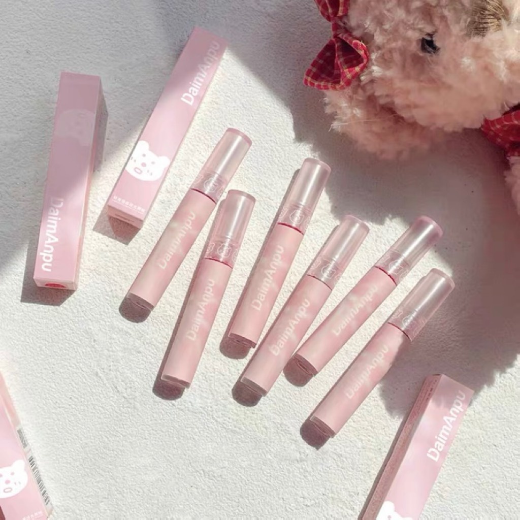 Son kem lì son kem bóng gấu Ombre xanh hồng CAPPUVINI căng bóng Pearl Water Gloss Lip Glaze DAIMANPU DAIM17 CAPU44