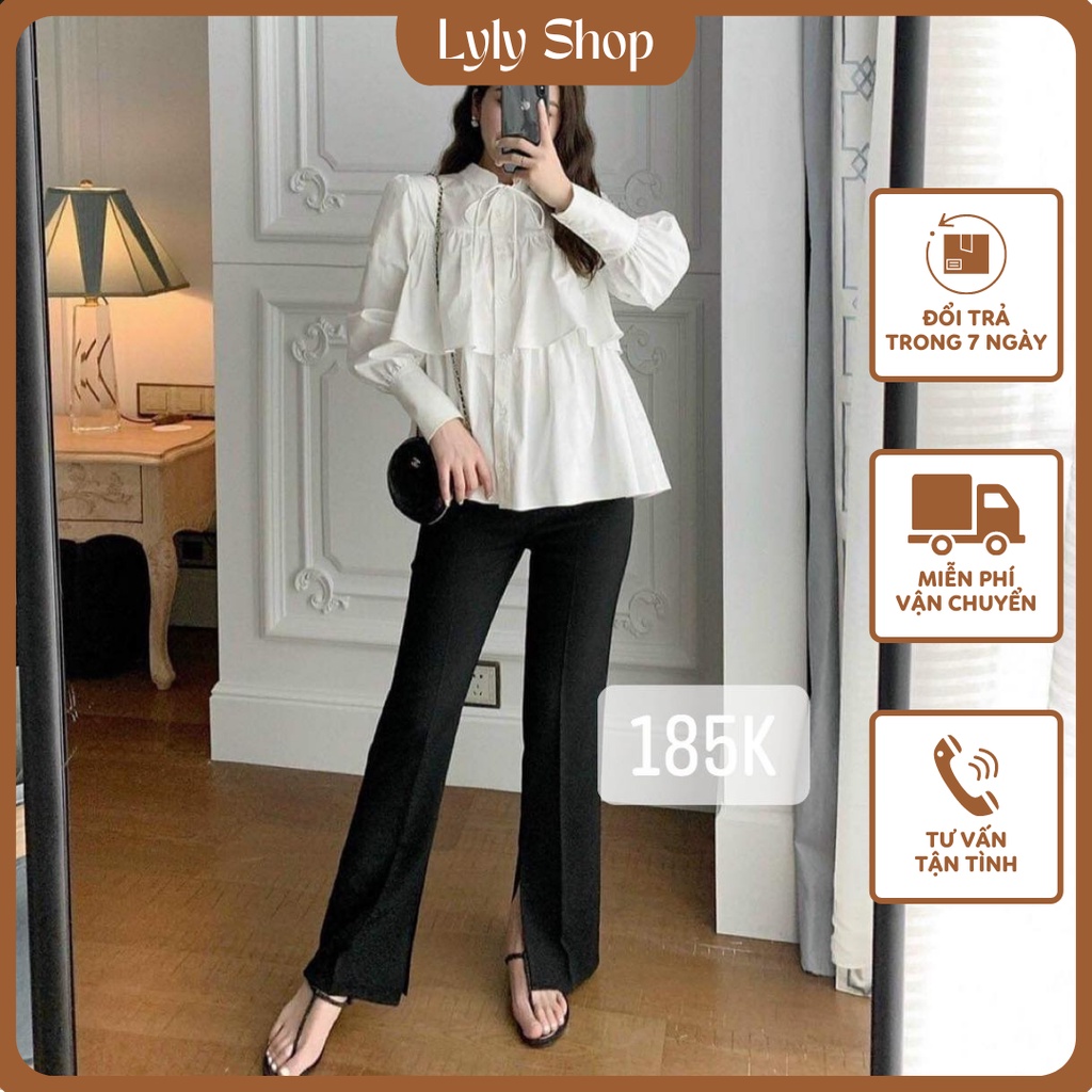 Áo sơmi baby doll Trắng tầng 💖FreeShip💖 phù hợp dạo phố đi chơi