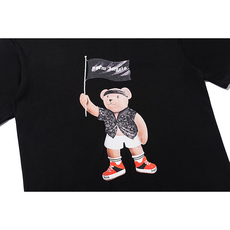 Áo Thun Cotton Tay Ngắn Dáng Rộng In Hình Chú Gấu Cướp Biển Plus Size Cho Nam Và Nữ