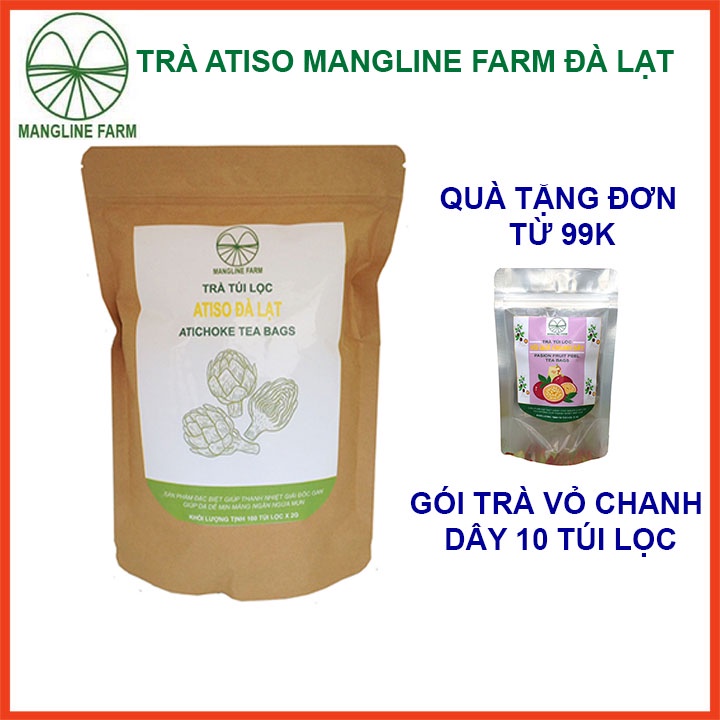 Trà Atiso túi lọc Mangline Farm Đà Lạt gói 50 túi đồ uống thanh nhiệt giúp làm đẹp da mặt