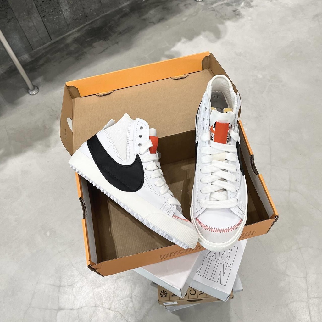 [CHÍNH HÃNG] Giày thể thao Sneaker N.I.K.E Blazer Mid ’77 Jumbo ‘White Black' màu Trắng swoosh Đen - Code: DD3111-100