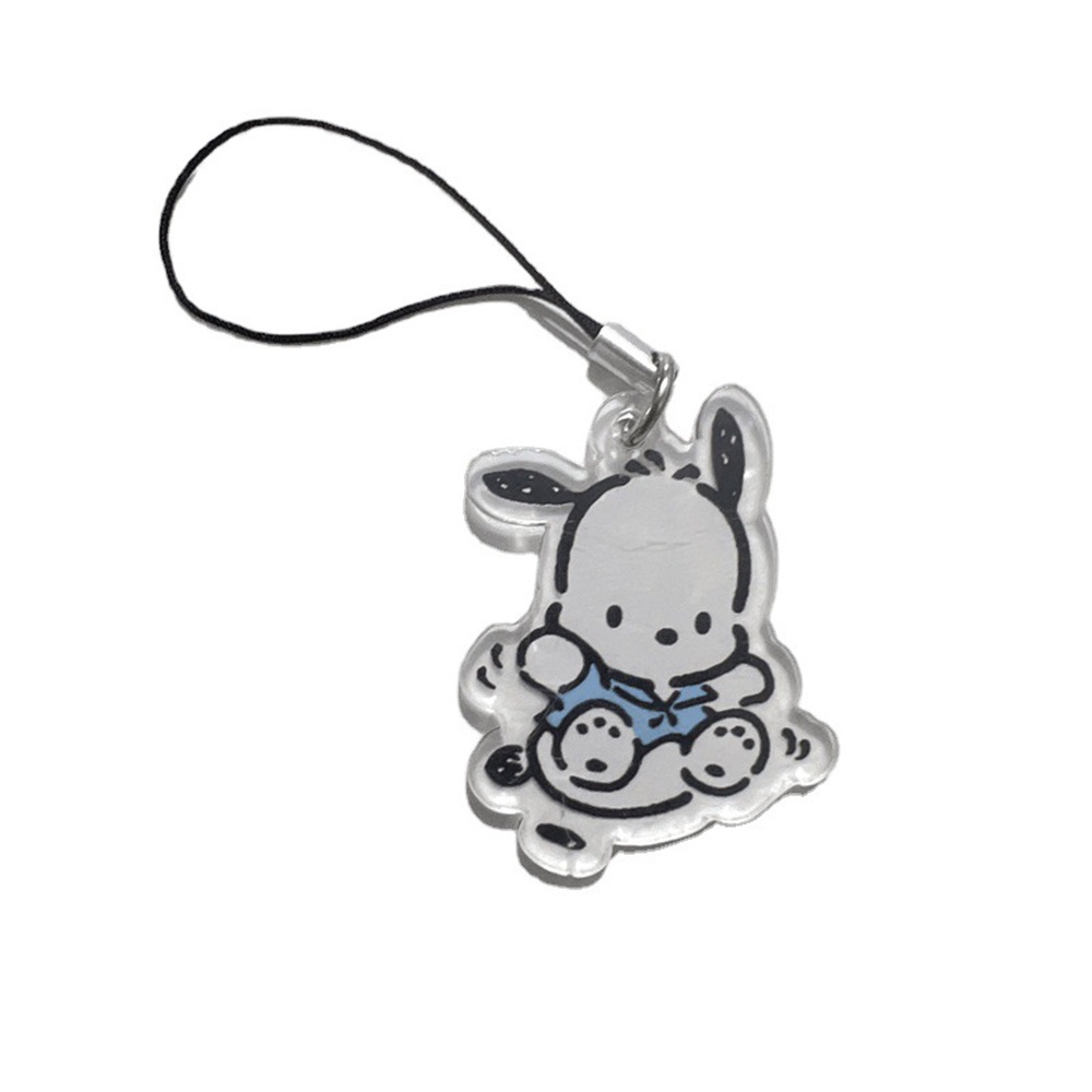 Set 2 Dây Đeo Điện Thoại Bằng Acrylic Hai Mặt Hình Chú Chó Pacha Mascot Đơn Giản Dễ Thương