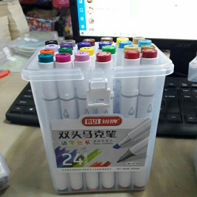 [Mã LIFEBOOK1 giảm 30K đơn 150K] Bút màu Marker Baoke 12 ,18,24,36 màu RUI 6758