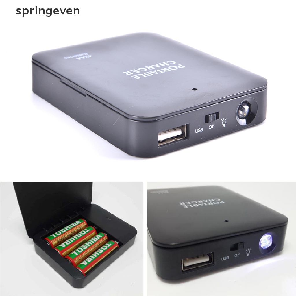 springeven 4 Slots AA Batteries External USB Rechargeable AA Lithium Battery Charger Box RFT