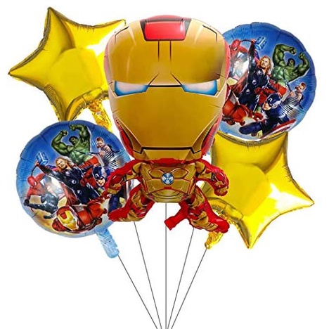 Set 5 Bong Bóng Lá Nhôm Chủ Đề marvel avengers Siêu Anh Hùng Dùng Trang Trí Tiệc