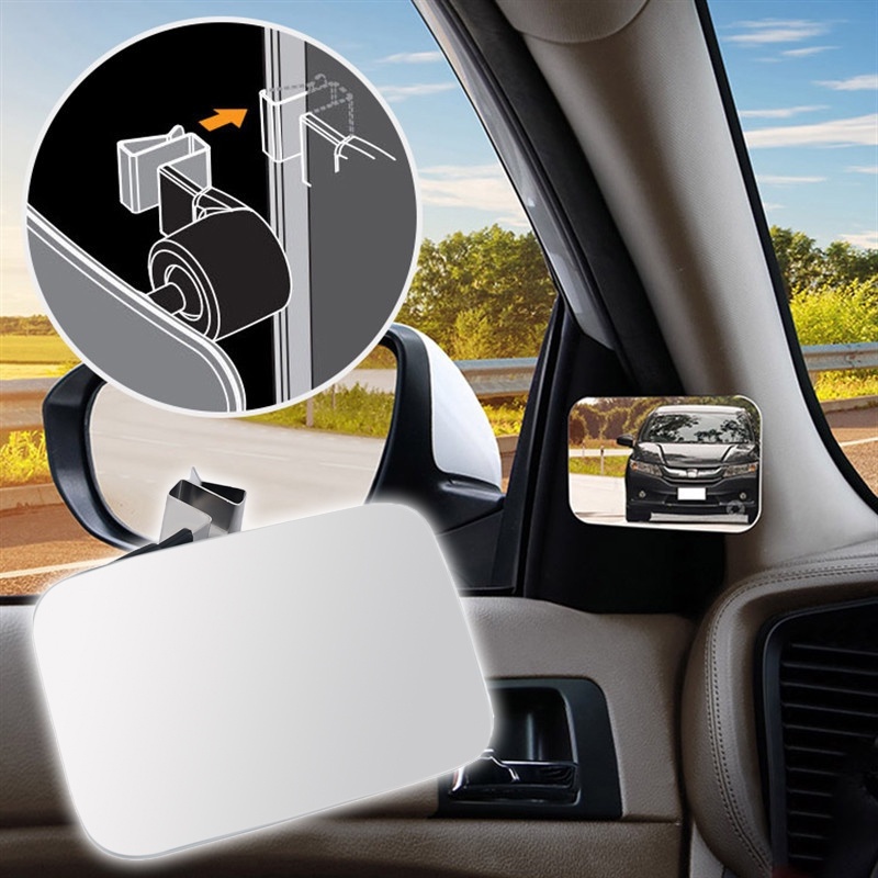 Gương chiếu hậu HD mặt lồi góc rộng không khung tùy chỉnh góc nhìn rộng không điểm mù tiện dụng cho xe hơi