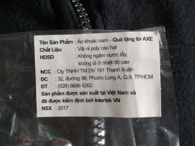 Áo khoác nam vải nỉ poly cào hạt AXE | BigBuy360 - bigbuy360.vn