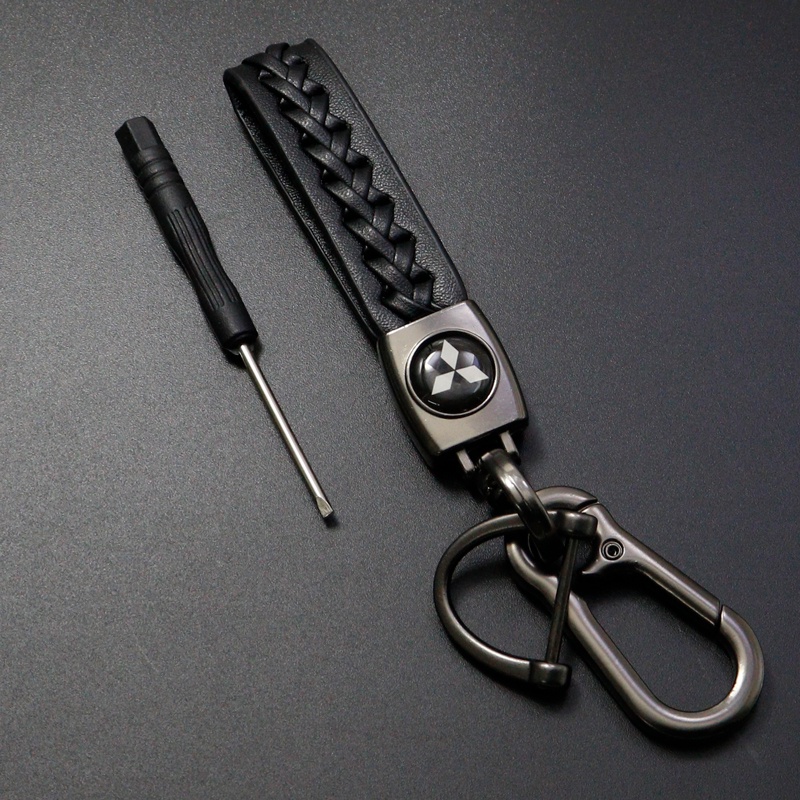 1 Móc Khóa Da 3D Kim Loại Cho Mitsubishi ASX Lancer EX Pajero Outlander L200 EVO