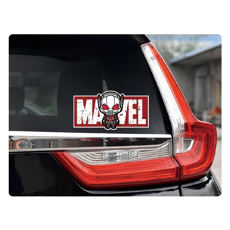 Miếng Dán 20x10cm Họa Tiết Ironman Spiderman Marvel Trang Trí Xe Hơi