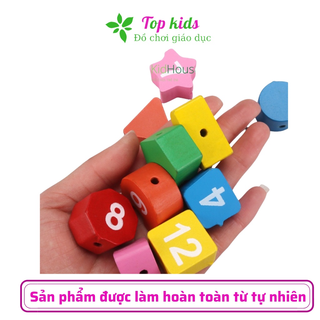 Đồ chơi montessori cho bé đồ chơi gỗ thông minh phát triển trí tuệ đồng hồ hình khối giáo dục sớm - TOPKIDS