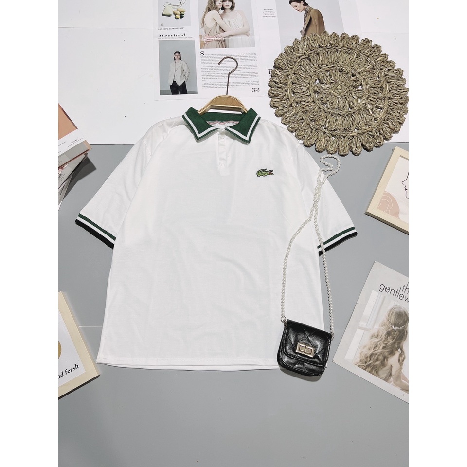 Áo thun nam nữ Polo cá sấu cổ bo phối viền hình thêu cực nét (CTP-43U)