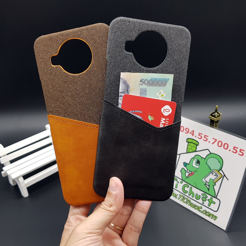 [Cao Cấp] Ốp Lưng Nokia 8.3 5G Vải Fabric Phối Da Nhét Tiền Thẻ ATM
