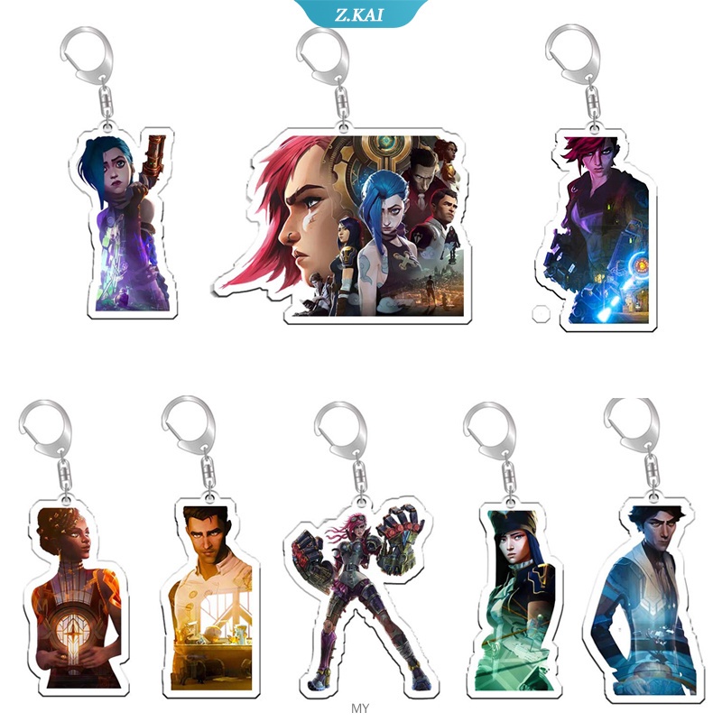 Móc khóa hình nhân vật búp bê hoạt hình Arcane Jinx kích cỡ nhỏ dễ thương xinh xắn