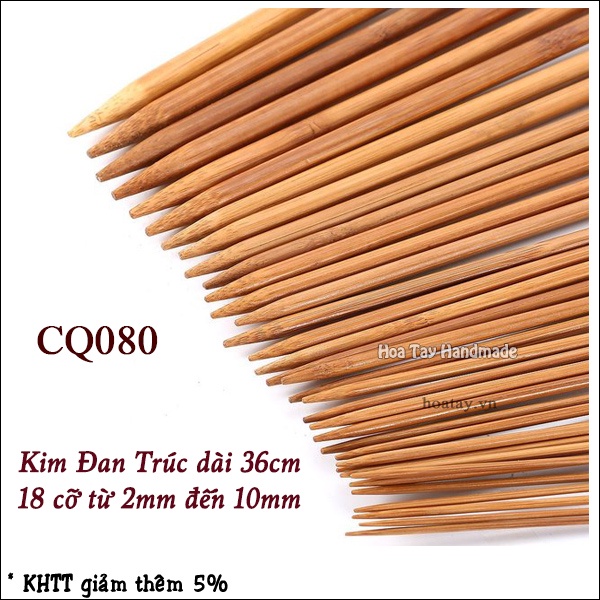 Kim đan trúc dài 36cm 18 cỡ Từ 2mm đến 10mm CQ080- Kim đan len