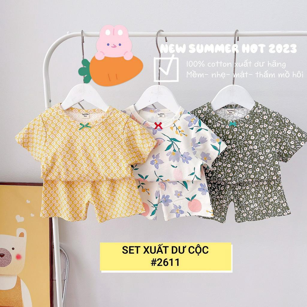 XẢ HÀNG LẺ SIZE BÉ GÁI , SIZE 120 16-18KG ( set 3 bộ ) đồ bộ bé gái  mùa hè , quần áo trẻ em xuất dư , xả 105k/set/3 bộ