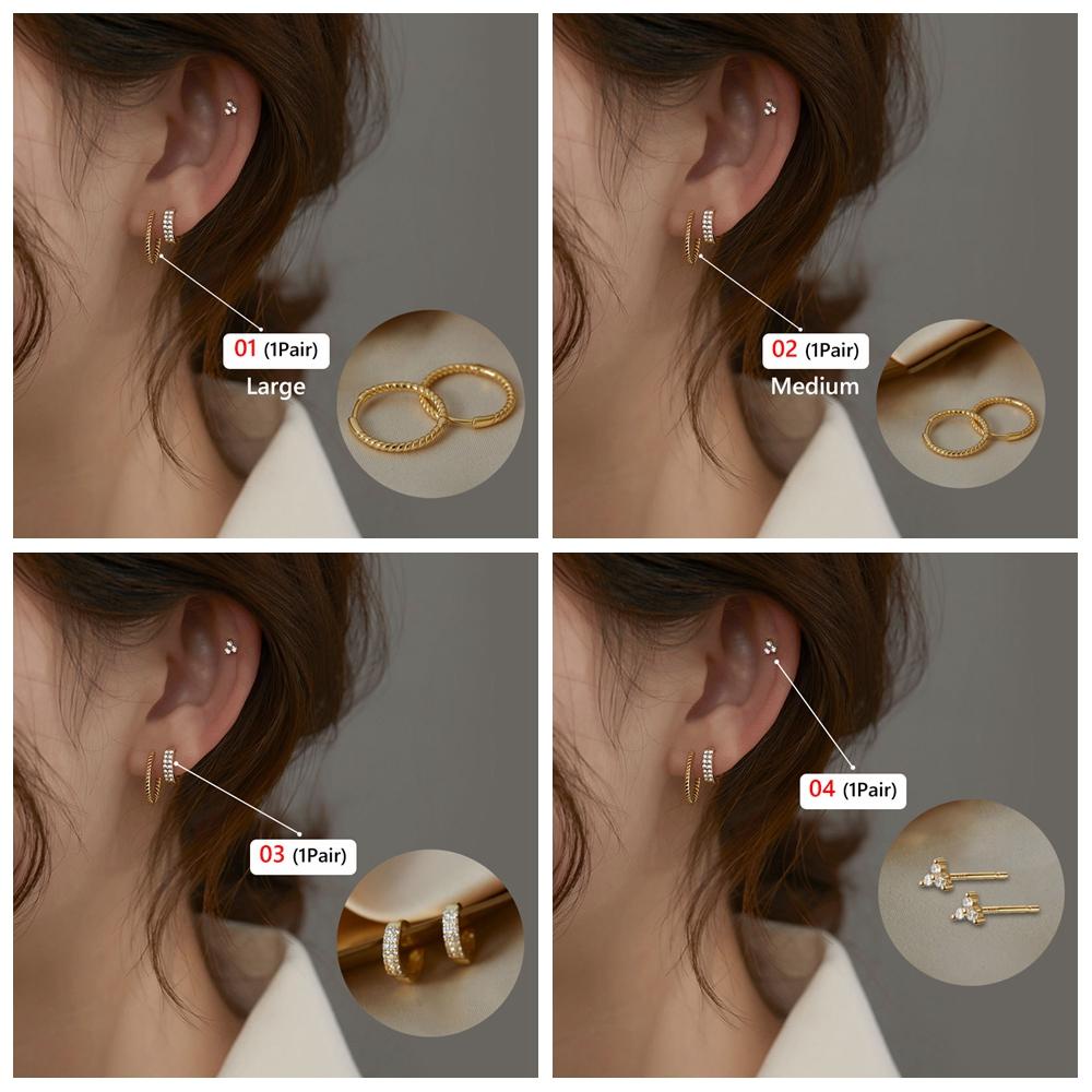 Bông Tai Dạng Vòng Tròn Thời Trang Tinh Tế 1 Cái Cho Nữ