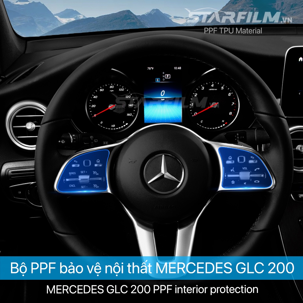 Mercedes Benz GLC 200 PPF TPU nội thất chống xước tự hồi phục STARFILM