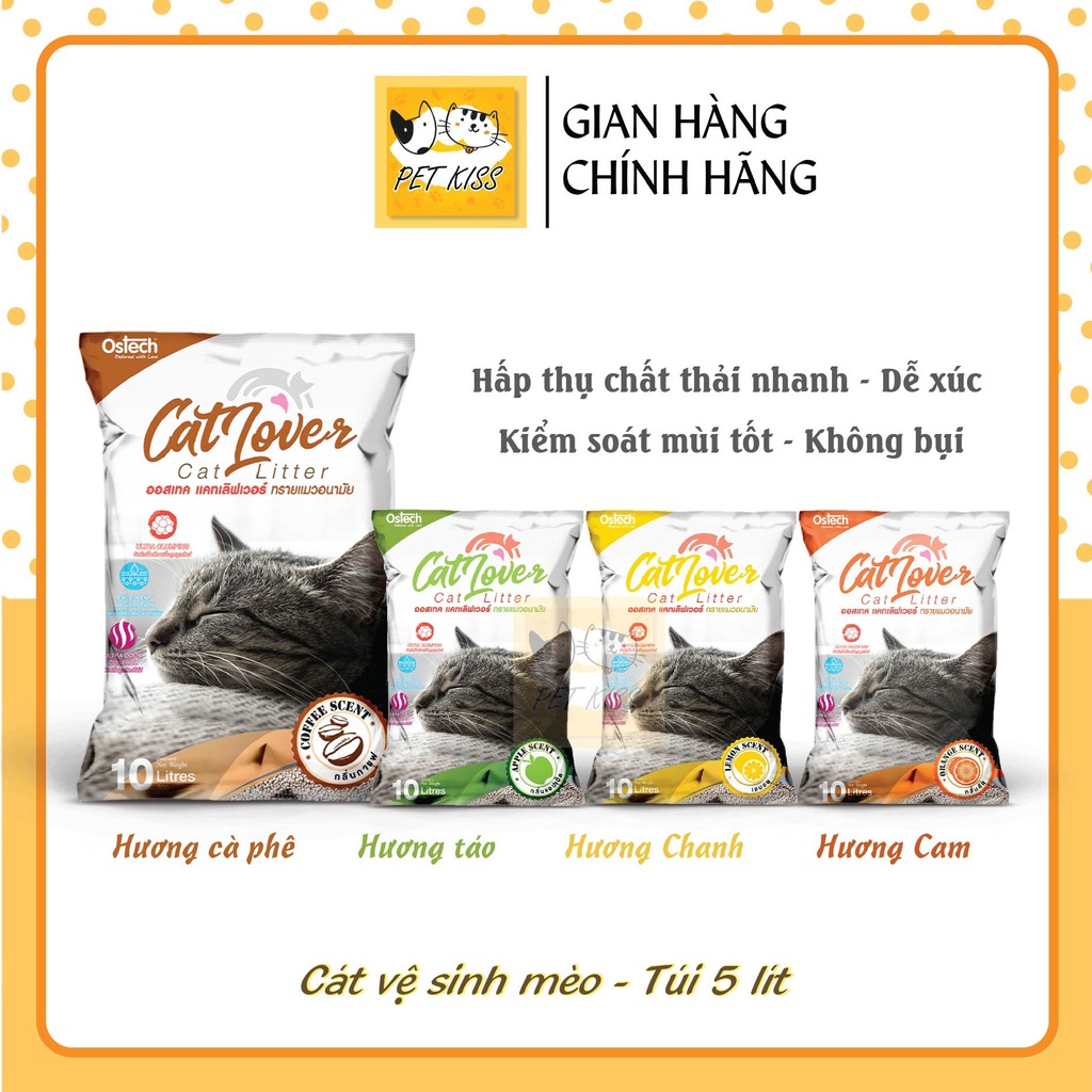 Cát vệ sinh mèo Ostech Catlover Cat Litter 5 Lít