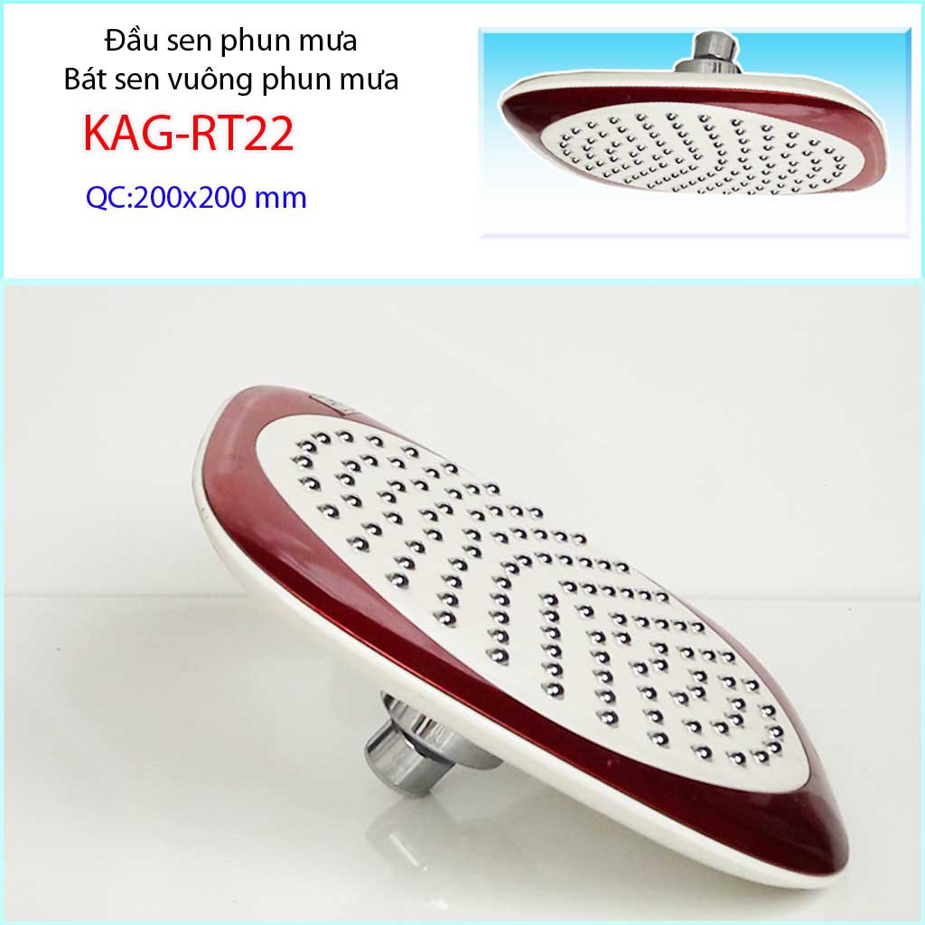 Bát sen tắm đứng 20x20 cm KAG-RT22, đầu sen phun mưa nước đều thiết kế mới thời trang sang trọng tuyệt đẹp