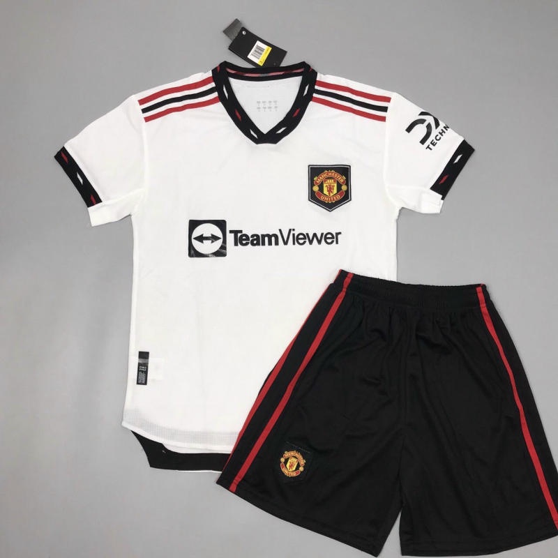 [MỚI VỀ] Bộ Quần Áo Đá Banh Nam Manchester (MCTU) Màu Trắng Vải Thái Sân Khách 2023 - Áo Đá Bóng pp Bởi Be Happy Sport