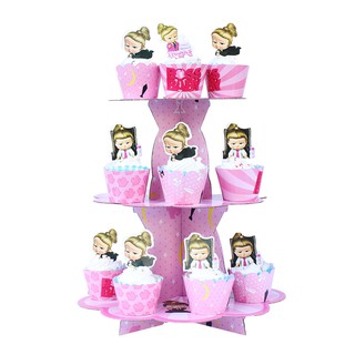 THÁP BA TẦNG ĐỀ BÁNH CUPCAKE BABY BOSS GIRL