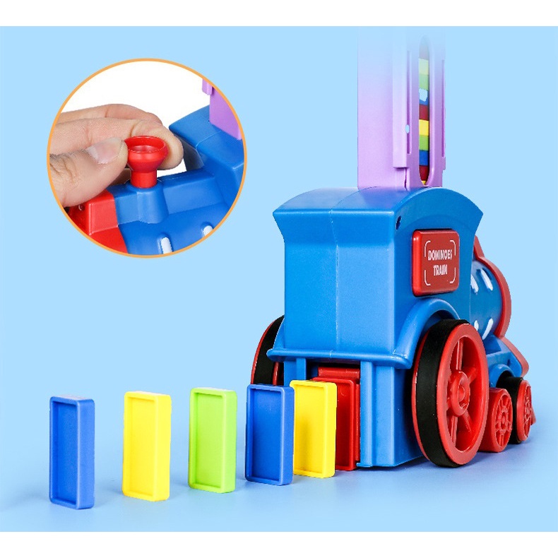 Đồ chơi tàu hỏa xếp domino tự động bằng nhựa tốt nhiều màu sắc đáng yêu