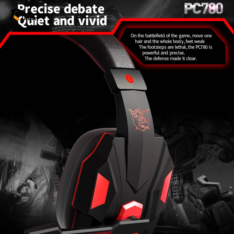 PLEXTONE PC780 Tai nghe gaming có mic có đèn LED cho máy tính, Tai nghe chụp tai gaming, tai nghe chơi game PUBG